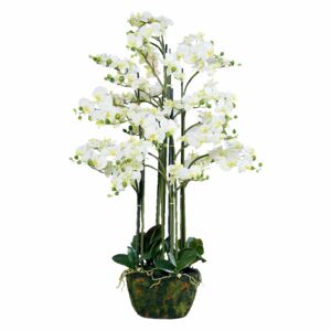 Orhidee Phalaenopsis artificială în bilă de pământ, 140 cm