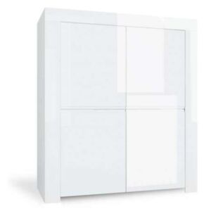 Dulap cu 4 uși Amber, 140x50x118 cm, melamină, alb