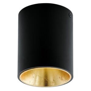 Plafoniera LED Polasso V aluminiu/plastic, negru/auriu, 1 bec, diametru 10 cm, 230 V