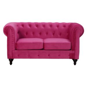 Canapea fixă catifea Chester pink Eveline 2 locuri