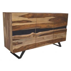 Comoda maro/neagra din lemn si metal 150 cm Amazon Sideboard Invicta Interior