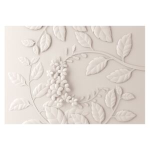 Tapet format mare Bimago Cream Paper Flowers, 400 x 280 cm