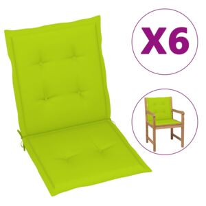 Perne scaun de grădină, 6 buc., verde aprins, 100x50x4 cm