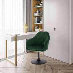 SCN206 - Scaun tapitat Verde catifelat pentru masa toaleta, birou, bar, lounge, inaltime reglabila