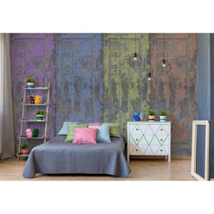 Fototapet GLIX - Rustic Painted Wood Doors + adeziv GRATUIT Tapet nețesute - 254x184 cm