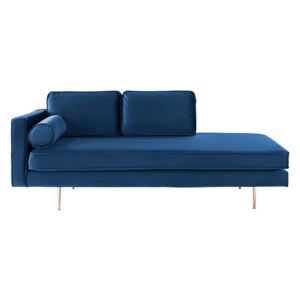 Canapea fixă Antonia catifea Blue 3 locuri