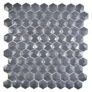 Mozaic arctic 03 hexagon eco negru 3D 30x29 cm