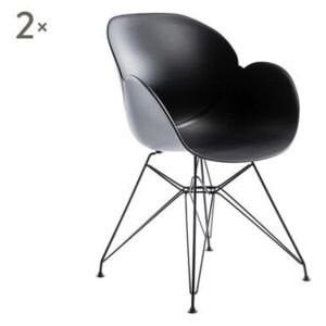 Set de 2 scaune Malaga negre, 52x58x85cm