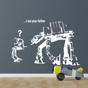 Banksy "I am your father" - autocolant de perete Alb 120 x 70 cm