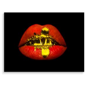 Tablou Canvas Golden Mouth 52x70 Cm