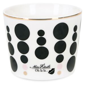 Cană din ceramică Black Dots - Alb