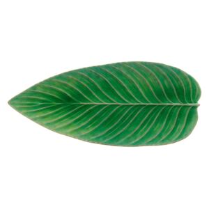 Tavă pentru servire din gresie ceramică Costa Nova Riviera, 40 x 17 cm, verde