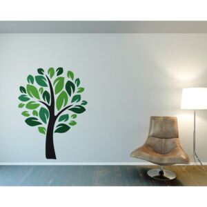 Tree III. - autocolant de perete Negru și verde 50 x 70 cm