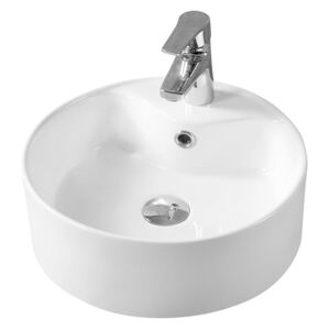Lavoar baie pe blat rotund cu preaplin Fluminia, Ibiza Grande New 405x405x155 mm