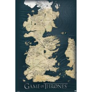 Poster Urzeala tronurilor - harta a Westeros, (61 x 91.5 cm)