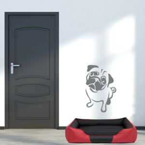 GLIX Pug dog - autocolant de perete Gri 25 x 40 cm