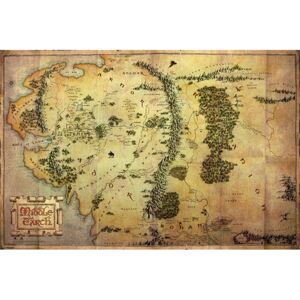 Poster The Hobbit - Journey Map, (91.5 x 61 cm)