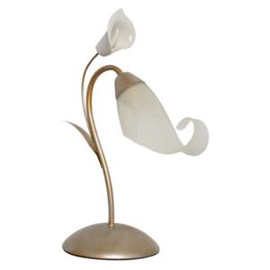 Veioză florală de masă Isadora, 37x15x28 cm, metal/ sticla, auriu