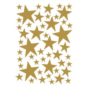 Sticker auriu pentru perete Mini Stars Brass Ferm Living