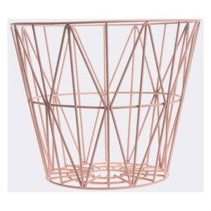 Cos din metal roz 40x35 cm S Wire Ferm Living