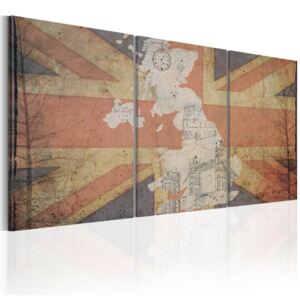 Tablou - Map of Great Britain (Vintage) 60x30