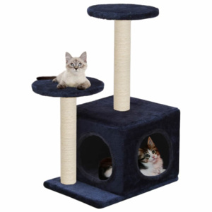 Ansamblu pisici, stâlpi din funie sisal, 60 cm, bleumarin