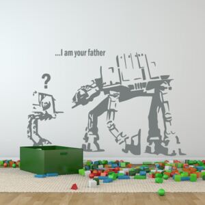 Banksy "I am your father" - autocolant de perete Gri 100 x 60 cm