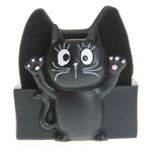 Suport negru cu burete de vase design pisica