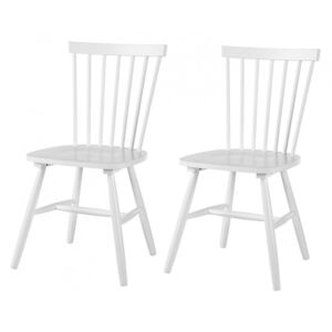 Set de 2 scaune Jalenas din lemn masiv, alb
