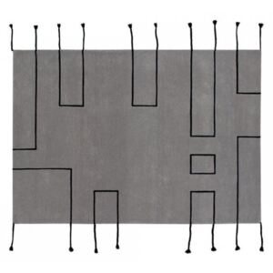 Covor dreptunghiular gri din lana si bumbac 170x240 cm Nordic Lines Soft Grey Lorena Canals