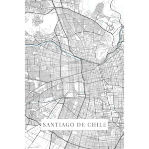 Harta Santiago De Chile white, POSTERS