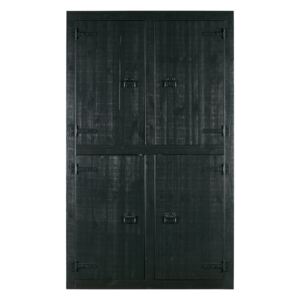 Dulap negru cu 4 usi Bunk Cabinet Pine Matt Black | Woood