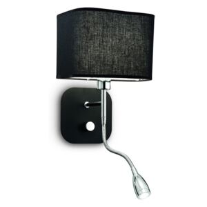 Ideal lux - Aplică perete 1xE14/40W/230V + LED/1W/230V negru