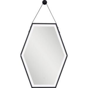 Oglindă baie hexagonală cu iluminare LED Sanotechnik Soho 60x80 cm negru