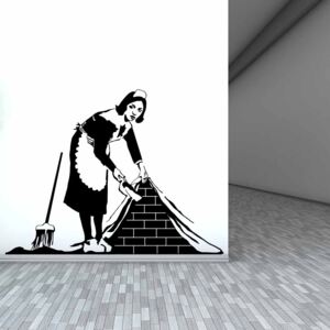 GLIX Banksy "Maid" - autocolant de perete Negru 120 x 85 cm