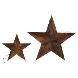 Set 2 decoratiuni pentru perete maro din lemn reciclat 30x30 cm Star Raw Materials