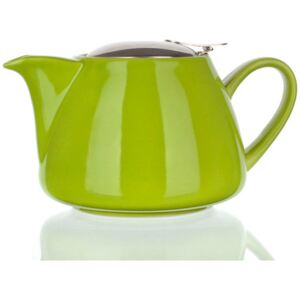 Ceainic din ceramică cu capac din inox și sită Bonnet culoare verde BANQUET