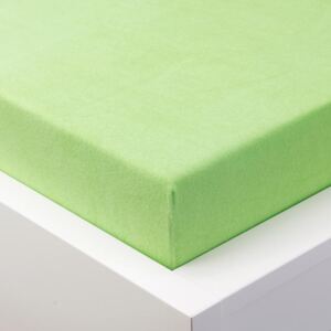 Cearşaf cu elastic frotir EXCLUSIVE de culoare verde măr pat simplu