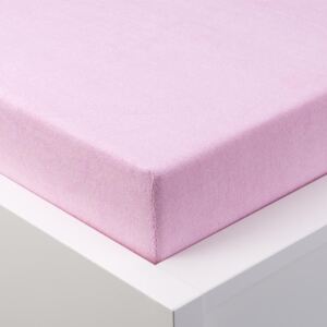 Cearşaf cu elastic frotir EXCLUSIVE roz pat simplu