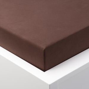 Cearşaf cu elastic jersey EXCLUSIVE de culoarea ciocolatei pat simplu