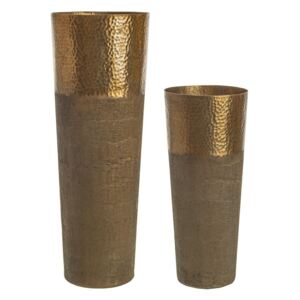 Set 2 vaze metal auriu antic Hammel Ø 22 cm x 53 h; Ø 25 cm x 70 h