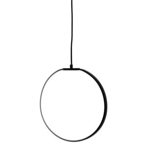 Lampa Circulara din Metal Negru cu Led - Metal Negru Diametru(35 cm)