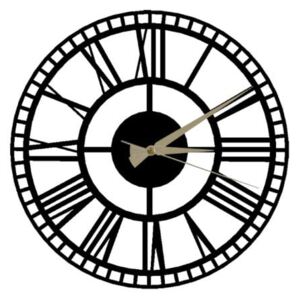 Ceas de perete Roman Clock 2, ⌀ 50 cm, negru