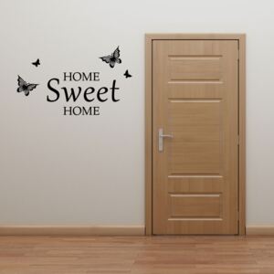 GLIX Home sweet home - autocolant de perete Negru 50 x 30 cm