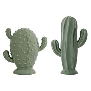 Cactus Decorativ Verde (2 modele diferite) - Ceramica Verde Diametru(13 x Inaltime 23 cm) x Diametru(16.5 cm x Inaltime 17 cm)