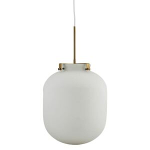 Lampa Suspendata din Sticla si Metal BALL - Sticla Alb diametru(30cm) x inaltime(35cm)