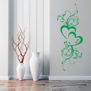 GLIX Floral decoration IV. - autocolant de perete Verde deschis 50 x 120 cm