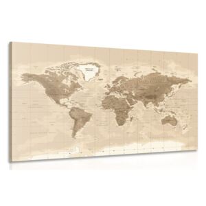 Tablou harta lumii frumoasă vintage