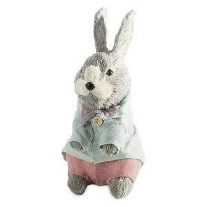 Decoratiune iepuras de Paste Bunny Boy Gri, L10xl8xH22 cm