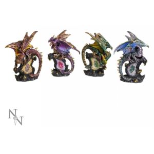 Set 4 statuete Dragonii protectori 11 cm